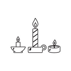 burning candles icon. Element of winter for mobile concept and web apps icon. Outline, thin line icon for website design and development, app development