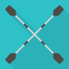 Crossed rafting paddle icon. Flat illustration of crossed rafting paddle vector icon for web design