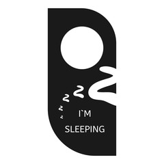 Im sleeping door tag icon. Simple illustration of im sleeping door tag vector icon for web design isolated on white background