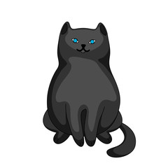 Obraz premium Stylized illustration of cartoon black cat.