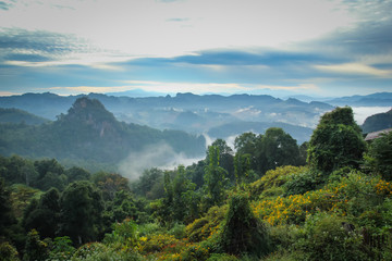 Landscape views of mountains and forests,The place is Japo Village. Pang Mapha District Mae Hong Son Province , Northern Thailand