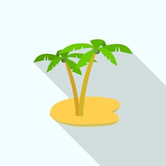Palm tree island icon. Flat illustration of palm tree island vector icon for web design