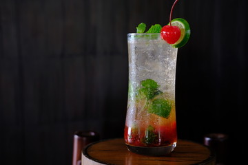 mojito cocktail on a black background