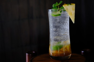 fresh pineapple mojito cocktail