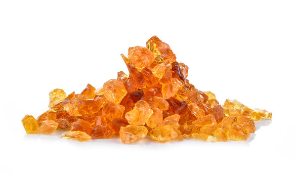 Wood resin on the white background