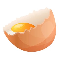 Half eggshell icon. Cartoon of half eggshell vector icon for web design isolated on white background