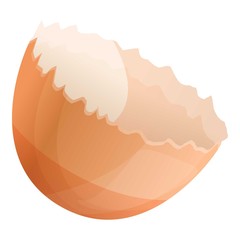 Half eggshell icon. Cartoon of half eggshell vector icon for web design isolated on white background