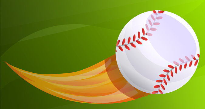 Baseball fireball concept banner. Cartoon illustration of baseball fireball vector concept banner for web design