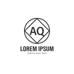 AQ Letter Logo Design. Creative Modern AQ Letters Icon Illustration