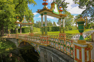 chinese bridge in the Alexandria park Saint-Petersburg