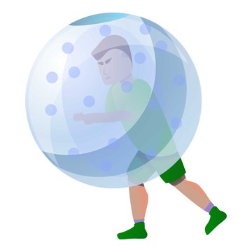 Zorb player icon. Cartoon of zorb player vector icon for web design isolated on white background