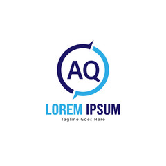 AQ Letter Logo Design. Creative Modern AQ Letters Icon Illustration