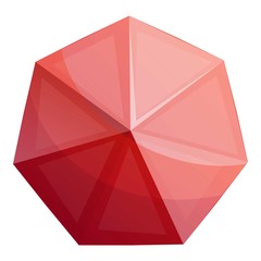 Magic red crystal icon. Cartoon of magic red crystal vector icon for web design isolated on white background