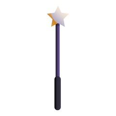 Magic star wand icon. Cartoon of magic star wand vector icon for web design isolated on white background