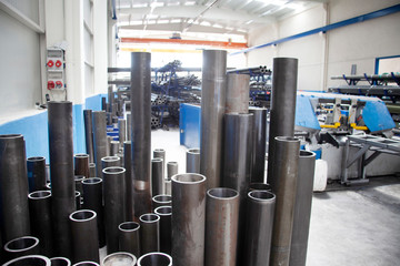 steel pipes in the factory