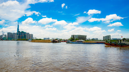 Fototapeta na wymiar big city with big houses Ho Chi Minh City