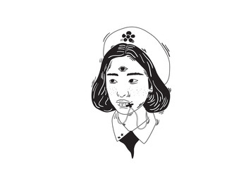 girl with headphones