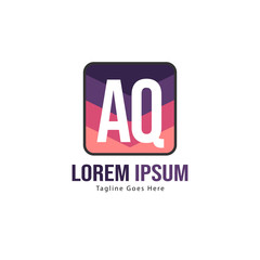 Fototapeta premium AQ Letter Logo Design. Creative Modern AQ Letters Icon Illustration