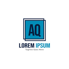 Fototapeta premium AQ Letter Logo Design. Creative Modern AQ Letters Icon Illustration