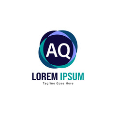 Obraz premium AQ Letter Logo Design. Creative Modern AQ Letters Icon Illustration