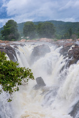 Hogenakkal Falls - Waterfall is in South India on the Kaveri river in the Dharmapuri district of the Indian state of Tamil Nadu. It is located 180 km from Bangalore and 46 km from Dharmapuri.