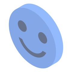 Smile emoji icon. Isometric of smile emoji vector icon for web design isolated on white background