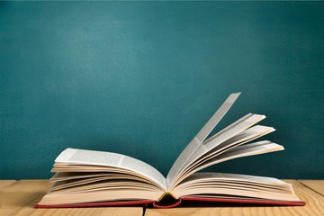 Colorful books collection, close-up view