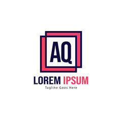 AQ Letter Logo Design. Creative Modern AQ Letters Icon Illustration