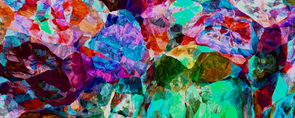 Vivid colorful mosaic brush painting background 