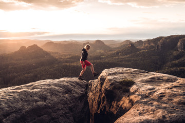 Jumping over the crevice at the 