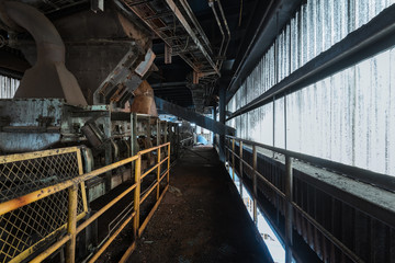 Interior of an old abandoned industrial steel factory