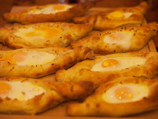 Adjar khachapuri during cooking