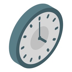 Wall clock icon. Isometric of wall clock vector icon for web design isolated on white background