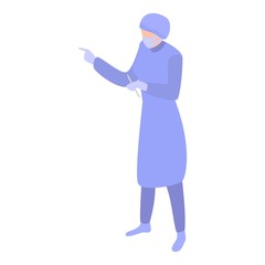 Surgery woman icon. Isometric of surgery woman vector icon for web design isolated on white background