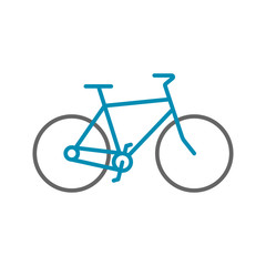 Fototapeta premium Bicycle sign icon in flat style. Bike vector illustration on white isolated background. Cycling business concept.