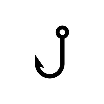 Fishing hook icon. Vector sign. Bait Logo