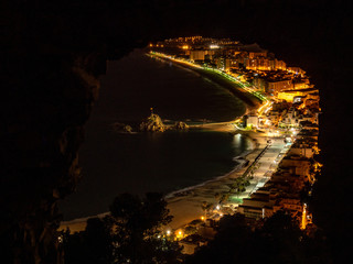 Blanes girona costa brava noche vistas aereas 