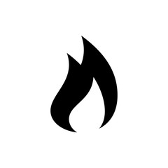 Fire flame icon. Flame isolated on white background. Fire flame silhouette. Simple icon.