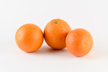 Orange Slices on White Background. Citrus fruit . Healthy freshness food. Summer fruits with vitamin