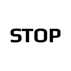 Vector warning stop sign icon. Caution sign text