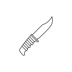 Knife sign icon. Edged weapons symbol. Stab or cut. Hunting equipment. Military knife icon. Thin line, outline, linear icon