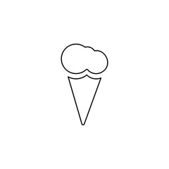Ice cream cone icon isolated. Modern sweet vanilla desert sign. Trendy vector chocolate cram symbol for web site design, button to mobile app. Thin line, outline, linear icon