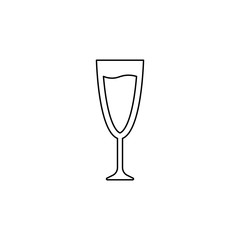 Wine glass icon. Alcohol beverage symbol. Vector illustration. Thin line, outline, linear icon