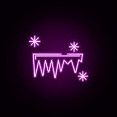 ice snow neon icon. Elements of winter set. Simple icon for websites, web design, mobile app, info graphics