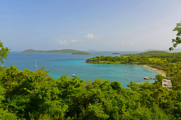 Caneel Bay and Caneel Beach in Virgin Islands National Park in US Virgin Islands, USA.