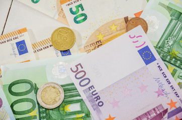 background with euro and coins
