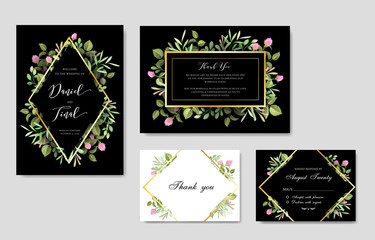 Wedding ornament with beautiful invitation card template