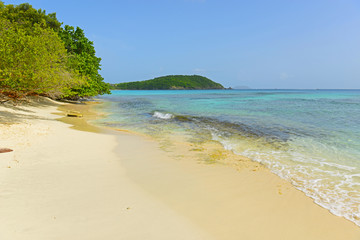 Hawksnest Beach in Virgin Islands National Park in US Virgin Islands, USA.