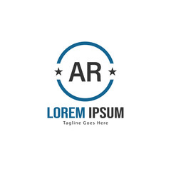 AR Letter Logo Design. Creative Modern AR Letters Icon Illustration