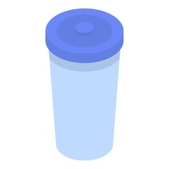 Plastic tea cup icon. Isometric of plastic tea cup vector icon for web design isolated on white background